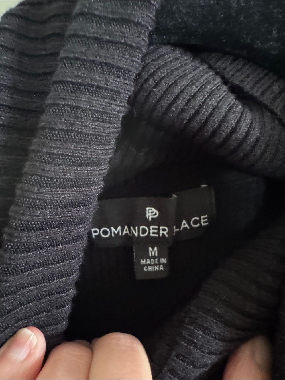 Pomander Place Black Ribbed Knit sweater dress size M - Picture 2 of 5